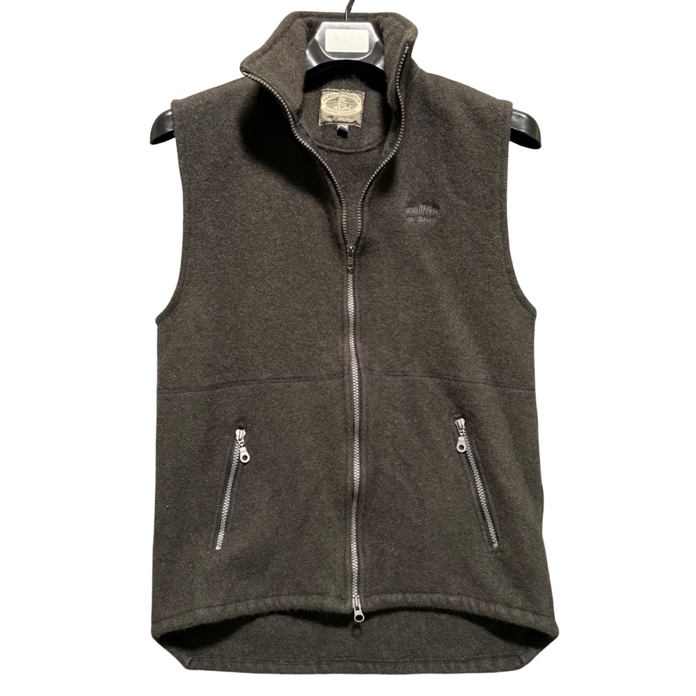 James McKenzie Vest Small Mens New Zealand Possum Fur Merino Wool Dark Brown